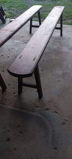 Benches Set of Two Solid Oak Antique