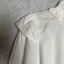Ganni Cotton Poplin Blouse Sz 8UK 4US S White Ruffle Smock Classic Collar Image 3