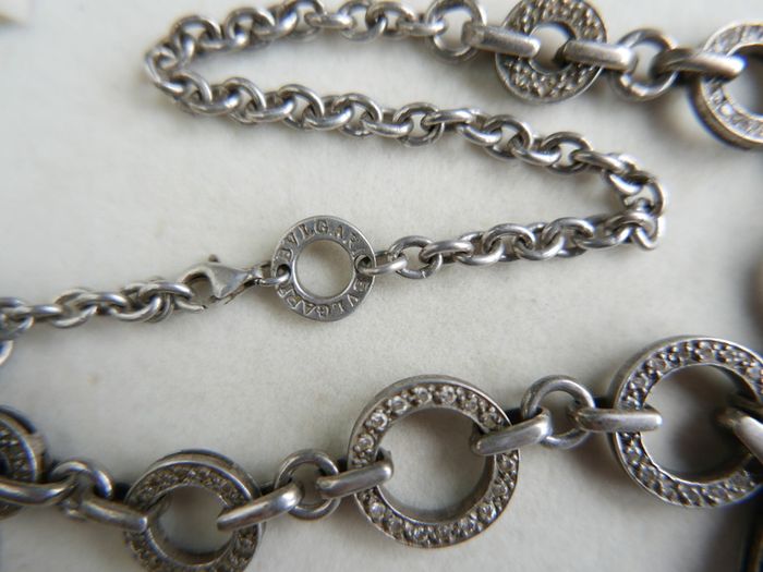 Vintage heavy hallmarked 925 Sterling Silver BVLGARI Necklace length 20" - 49.9g