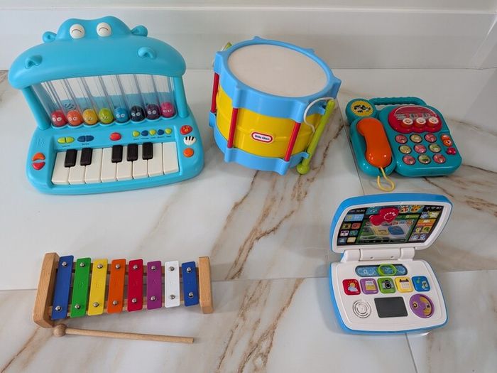 Toy Bundle Piano, Drum, Xylophone, Phone and Laptop