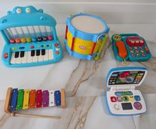 Toy Bundle Piano, Drum, Xylophone, Phone and Laptop