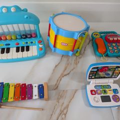 Toy Bundle Piano, Drum, Xylophone, Phone and Laptop