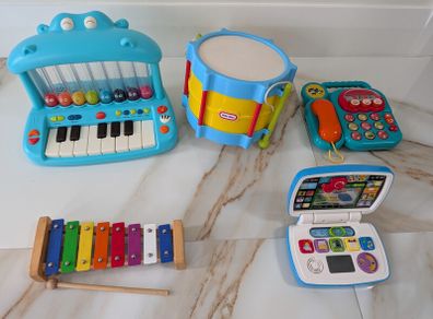 Toy Bundle Piano, Drum, Xylophone, Phone and Laptop