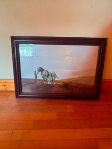 Large Framed Country Scene with Horses