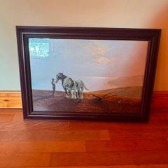 Large Framed Country Scene with Horses