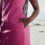 UK22 Bright Pink Mini Sleeveless Racer Stretch Linen Blend Dress Image 5