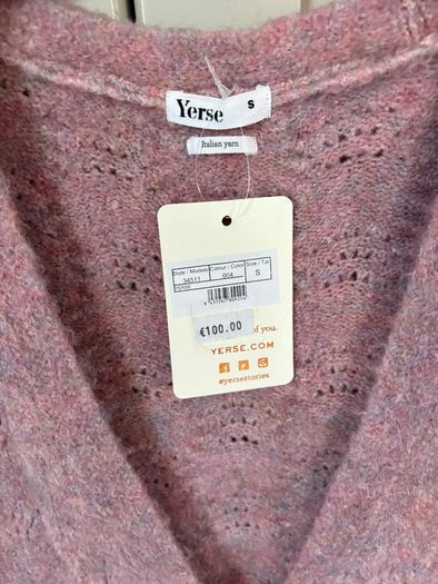 Spanish designer brand Yerse knit collection mixed fabric Italian yarn sleeveless cardigan /vest / waistcoat BRAND NEW
