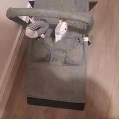 Bouncer, newborn to 6 mths clothes, toys & caddy