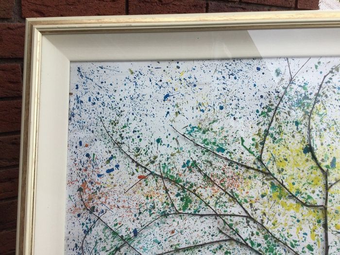 Art - Oil on Board with Natural Twigs. ( Reduced)