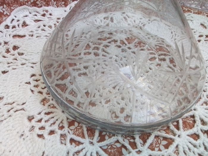 Flat Bottom Cut Glass Decanter