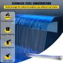 35.4" x 4.5" x 3.1" Stainless Steel Decorative Waterfall Pool Fountain With LED Strip Light For Garden Pond Indoors And Outdoors Image 4