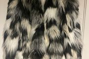 Black and white fur jacket