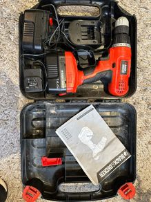 Drill with 2x batteries (Black and Decker)