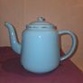 Vintage Chinese Light Blue Enamel Tea Pot Image 2