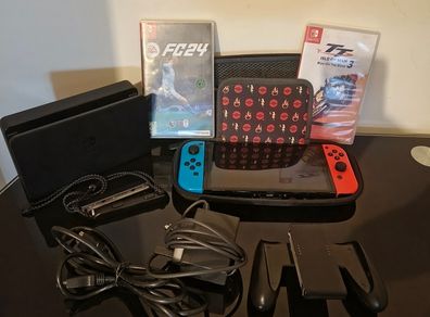 Nintendo Switch OLED - Great Condition + 2 Games + Carry Case