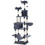 206cm Cat Tree, Multi-Level Cat Tower with Scratching Posts and Board, Beds, Condos, Platforms, Toy Balls, Dark Grey Image 4