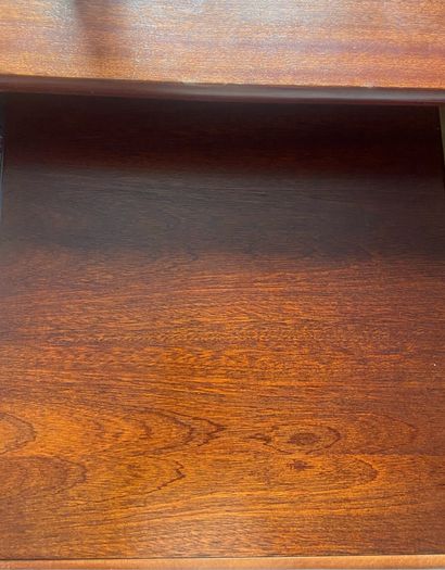 Large, very solid desk with side desk, lockable pedestal on wheels and lockable cabinet