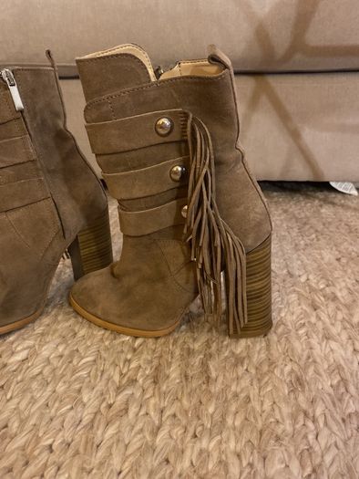 Zara suede fringe boots size 3