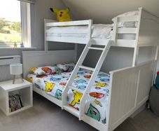 Harvey Norman Triple Bunk Bed, Double and Single, White, Mattresses Included