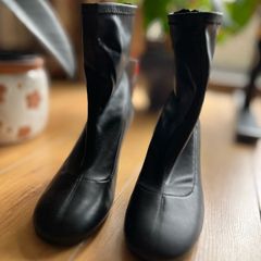 Stradivarius Black Ankle Sock Boots