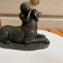 Vintage Adonis Bronze Girl with a Labrador Dog Image 4