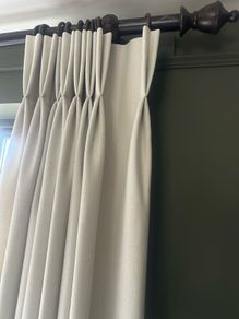 Full length herringbone double pleated curtains
