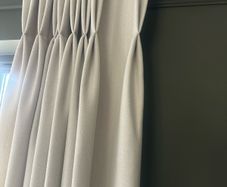 Full length herringbone double pleated curtains