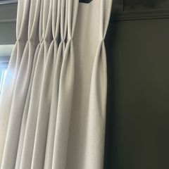 Full length herringbone double pleated curtains
