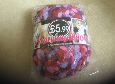 Marshmallow yarn purple red