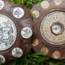 Vintage Hand Carved Wood Zodiac Feng Shui Compass Image 8