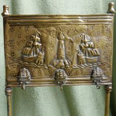 Vintage Nautical Fireplace Brass Tool Holder