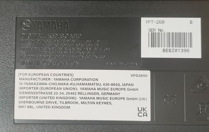 Yamaha YPT-260 Keyboard