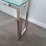glass and chrome consule table Image 2