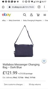 Wallaboo changing bag in suede navy