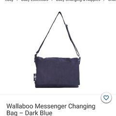 Wallaboo changing bag in suede navy