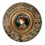 Set of 4 Antique French Brass/Hand-Painted Porcelain Wall Plaques Image 3
