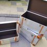Steamer Trunks x 4 Aluminium & leather. Image 2