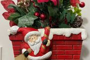 Fake poinsettia in Decorative plant pot