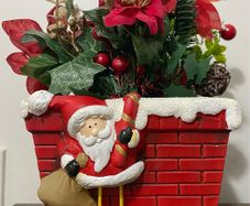 Fake poinsettia in Decorative plant pot