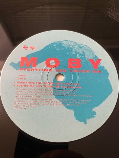 Moby - Everytime You Touch Me - 12" Vinyl Single - 1995 Mute Records