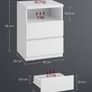 Set of 2 White LED Bedside Table with 3 Drawers Adjustable Light Colours and Modes Image 2