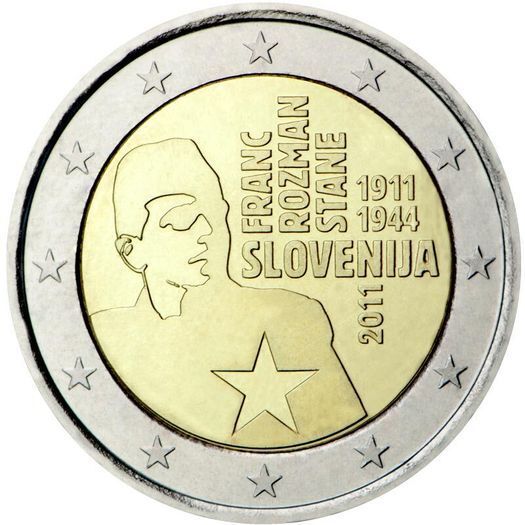 Slovenia 2 Euro Commemorative Coin 2011 - Franc Rozman. Uncirculated.