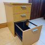 Wooden 3 Drawer Pedestal - Silver Handles Image 3