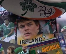 Brian O'Driscoll Signed Rugby Ball , Former Ireland and Leinster , Rugby Union Player , with Some Programmes