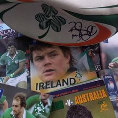 Brian O'Driscoll Signed Rugby Ball , Former Ireland and Leinster , Rugby Union Player , with Some Programmes
