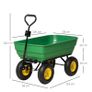 125 Litre Large Garden Cart Heavy Duty 4 Wheel Trolley Dump Wheelbarrow Tipping Truck Trailer - Green Image 2