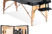 Massage Table Massage Bed Lash Bed Facial SPA Bed Tattoo Table Height Adjustment with Accessories with Carrying Bag 2 Section Wooden (FREE SHIPPING)
