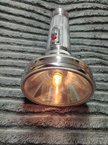 Vintage 1970s Tiger Head Brand Metal Flashlight