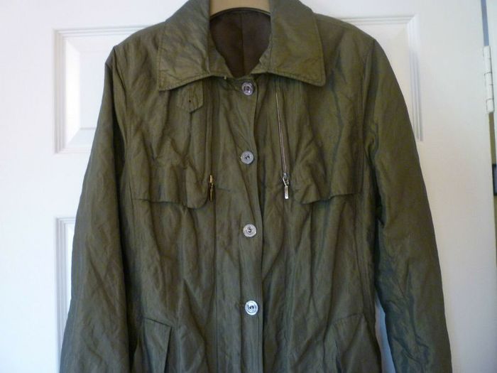 Jacket Trench Coat Mac Dark Olive Green Medium - Mint Condition