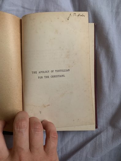 The Apology of Tertullian antique book 1890